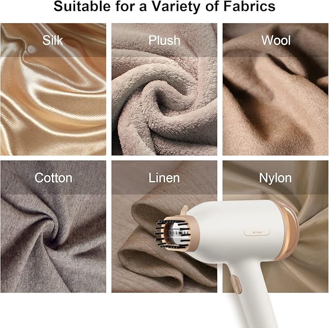 Bear Steamer for Clothes, Portable Handheld Travel Clothes Steamer, 10 Second Fast Heat-up, Auto-Off, Steam Iron Fabric Wrinkle Remover with Brush for Home and Travel