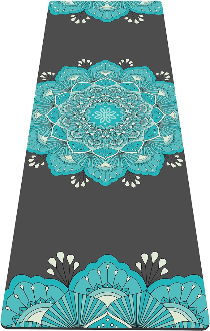 nuveti Yoga Mat Print Extra Thick TPE Non Slip Fitness Exercise Mat with Carrying Bag,72"x24" Extra Thick 6MM Exercise & Workout Mat for Yoga, Pilates Fitness and Floor Exercises