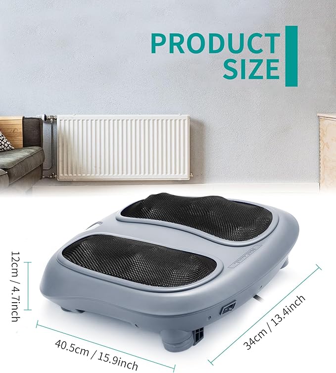 Nekteck Foot Massager with Heat, Heated Foot Massager for Plantar Fasciitis, Pain Relief and Circulation, Shiatus Electric Under Desk Feet Massager Machine, Gifts for Men Woman Him Her Mon Birthday