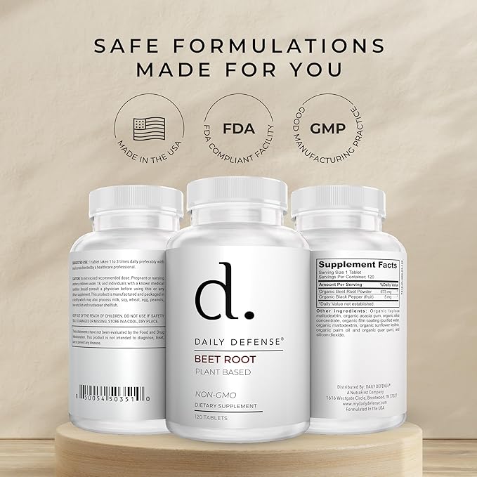Beet Root Supplements - Overall Vitality & Energy Supplements for Women & Men with Organic Black Pepper Powder & Beet Root Powder - 120 Organic Pills per Bottle