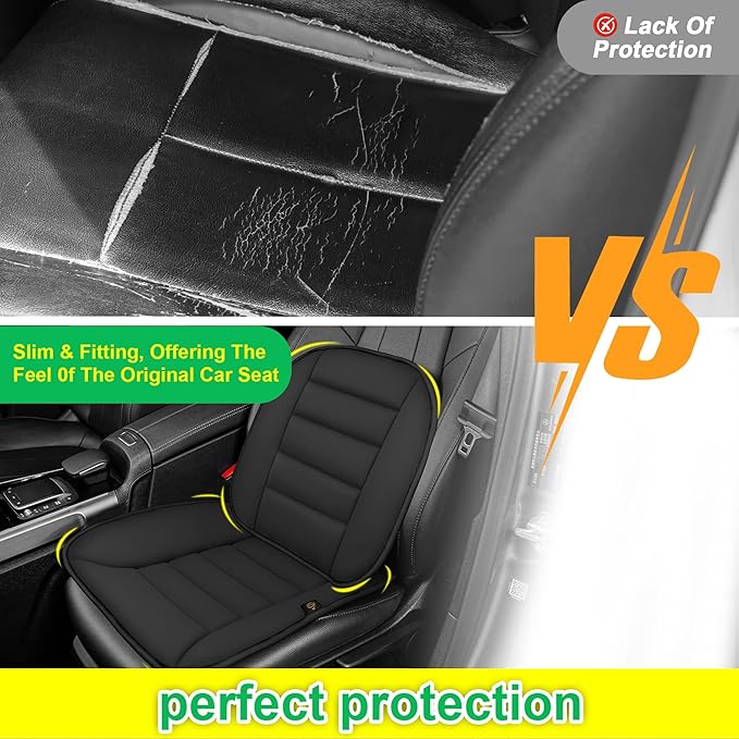 kingphenix Car Seat Cushion with Lumbar Support Pillow: Enhanced Comfort Memory Foam Design for Pain Relief, Ideal for Drivers and Office Use - Ergonomic Lumbar Comfort for Long Sitting - Black
