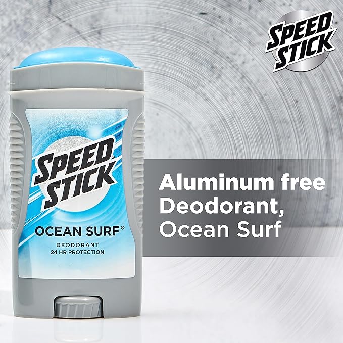 Speed Stick Men's Deodorant, Ocean Surf, 3 Ounce, 4 Pack, Packaging may Vary