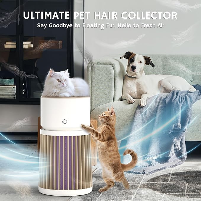 Airthereal Pet Air Purifier for Large Room up to 3500sq.ft - Odor Eliminate H13 Purple Filter - Air Cleaner for Pet Hair, Dander, Cat Urine Odor, Dust, Smoke - PM 2.5 Air Quality Sensor, AGH400-PET