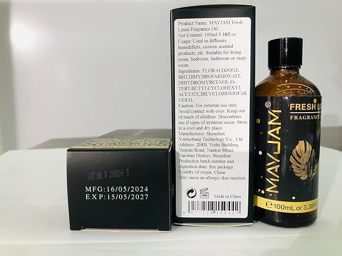 100ML/3.38FL.OZ Fresh Linen Fragrance Oils with Glass Dropper, Essential Oils for Diffusers for Home, Long Lasting Scented Oils for Diffusers Soap Candle Making