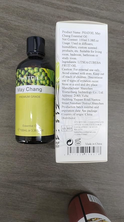 May Chang Essential Oil, Pure Premium Natural Oil for Hair Care, Body Skin Care, Aromatherapy, DIY Candle, Soap Making 3.38Fl Oz