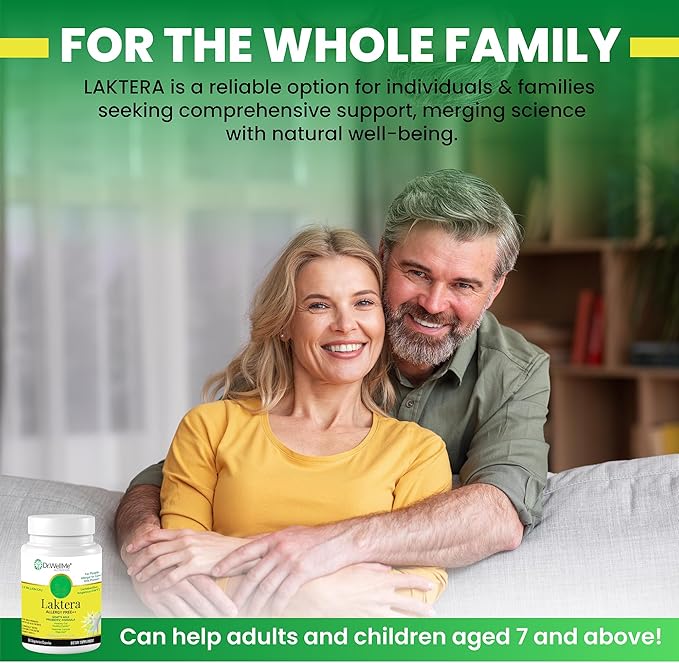 Dr.WellMe | Laktera Probiotic Digestive Aid | Truly Effective for Gut Health | 60 Capsules, 12 Billion CFU + Lactobacillus Bulgaricus | Kosher