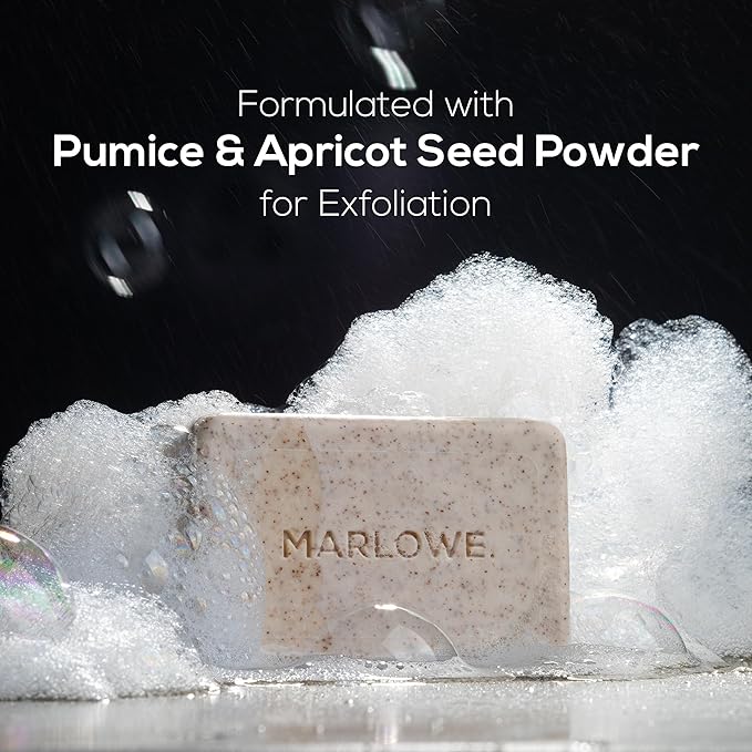MARLOWE. No. 102 Body Scrub Soap 7 oz (12 Bars), Oud Wood, Exfoliating Soap Bar with Shea Butter, Olive Oil & Green Tea Extracts, Cleanses, Smooths & Revitalizes Skin, Earthy & Smoky Scent