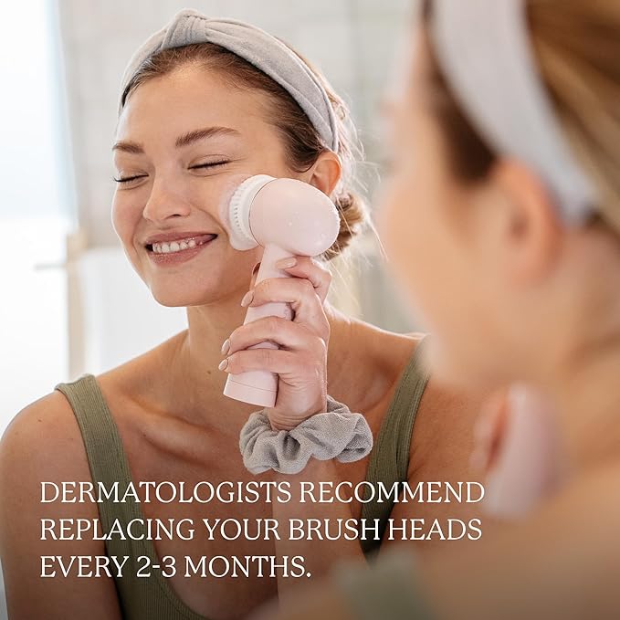 Vanity Planet Facial Cleansing Brush Replacement Heads, Raedia 2.0-3 Interchangeable Replacement Brush Heads – Lightweight & Water Resistant Face Exfoliator Cleansing Brush for Glowing Skin