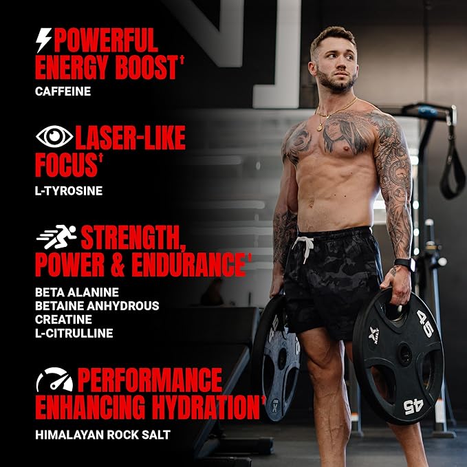 PROSUPPS Mr. Hyde Signature Pre Workout Drink Mix- Performance, Energy & Endurance with Creatine, Beta Alanine & Caffeine - Clean Gym Supplements for Men & Women (Blue Razz, 12 On-The-Go Packets)