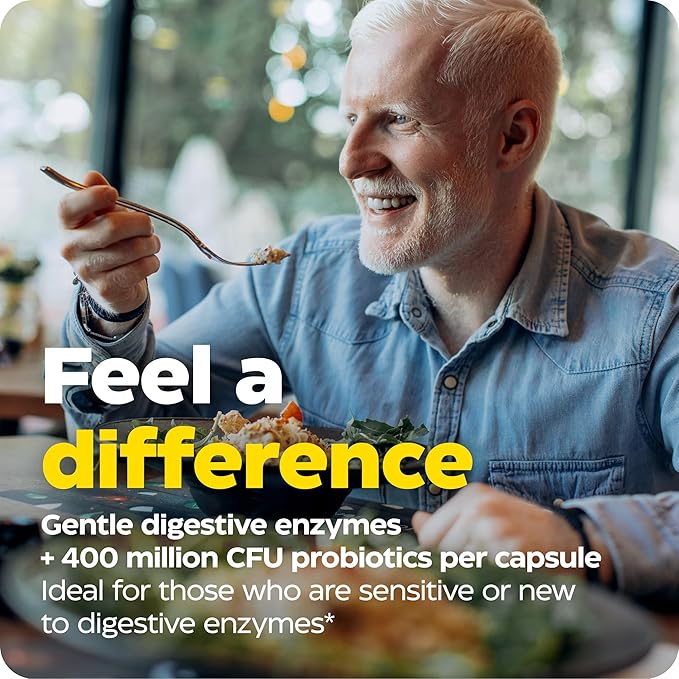 Enzymedica, Digest Basic + Probiotics, Gentle Digestive Enzymes with 400 Million CFU Active Cultures per Capsule, 90 Count