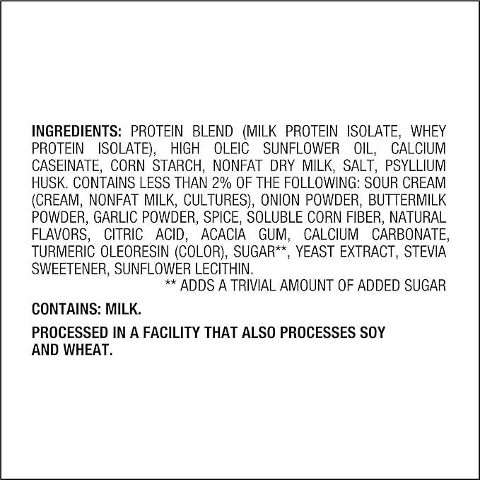 Quest Nutrition Sour Cream & Onion Protein Chips, 19g Protein, 4g Net Carbs, Low Carb, Gluten Free, 1.1 oz (Pack of 12)
