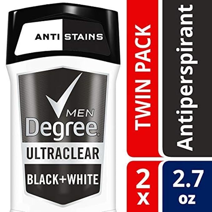 Degree Men and Women Antiperspirant Deodorant Bundle with 72-Hour Sweat & Odor Protection, MotionSense and Body Heat Activated Technologies, Black+White 2 Count 2.7 oz and Shower Clean 2.6 oz