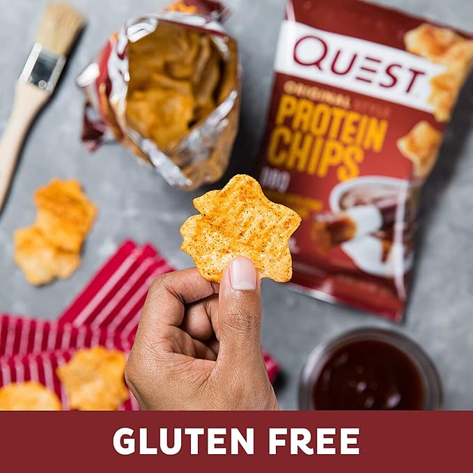 Quest Nutrition BBQ Protein Chips, 19g Protein, 4g Net Carb, Low Carb, Gluten Free, 1.1 oz (Pack of 12)