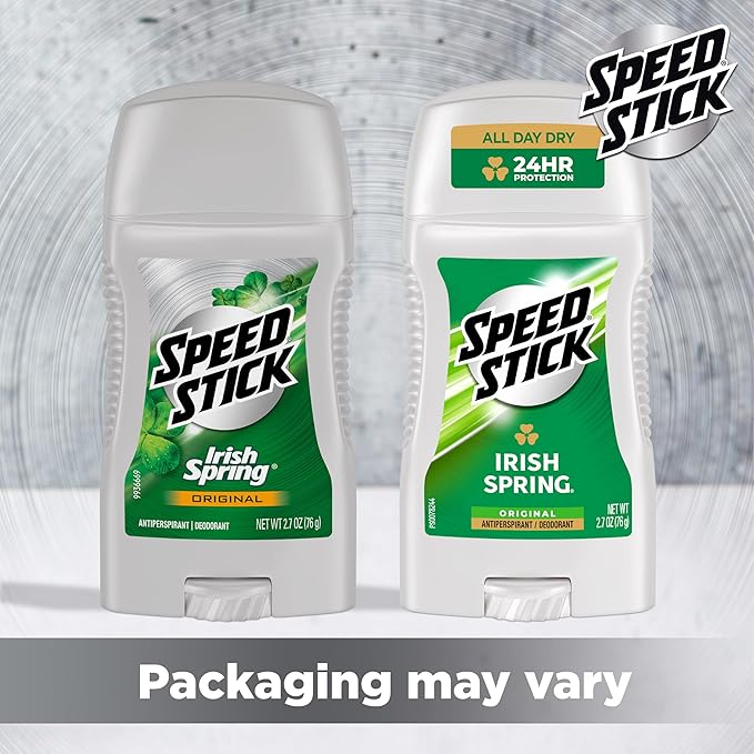 Speed Stick Men's Antiperspirant Deodorant, Irish Spring Scented, 3 Ounce, 4 Pack