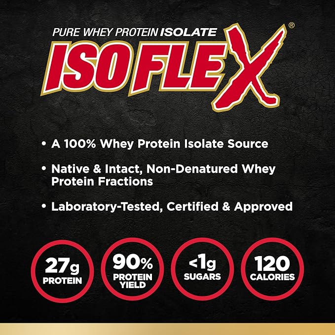 ALLMAX Nutrition ISOFLEX Whey Protein Isolate, Cookies & Cream - 2 lb - 27 Grams of Protein Per Scoop - Zero Fat & Sugar - 99% Lactose Free - Gluten Free & Soy Free - Approximate 30 Servings