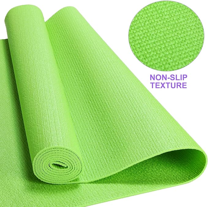 24 Pcs 3 mm Thick Yoga Mat Bulk, 68.11 x 24.02 Inches Exercise Workout Non Slip Fitness Pad for Women Kids Gym Home Yoga Pilates, Reliable Sturdy Material and Easy to Clean