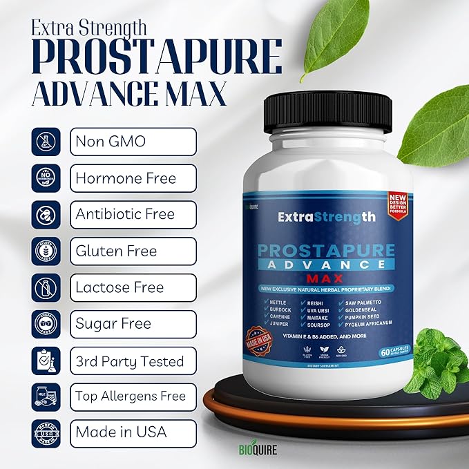 ProstaPure Advance Max Extra Strength Prostate Health Support Supplement, Saw Palmetto, Vegan, Non-GMO, Gluten-Free – 300 Capsules (5 Pack)