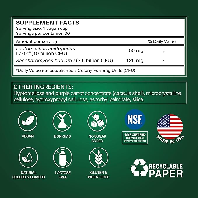Gut Protector Advanced | Supports Digestive Health During Travel | Probiotics for Gut Health and Immune Function | Travel Essential Formula | 12.5 Billion CFU | 30 Servings (Veg Caps)