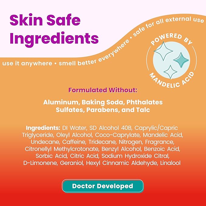 Lume Invisible Spray Deodorant For Women - Whole Body Deodorant Spray - 72 Hr Odor Control - Ozone Friendly, Natural Propellant - Aluminum & Baking Soda Free, Skin Loving - 2 pack (Clean Tangerine)