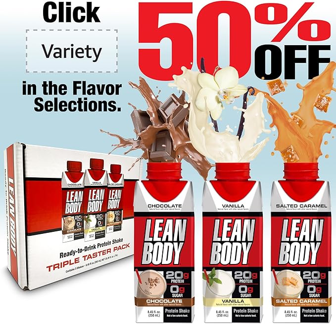 Lean Body Ready-to-Drink Pina Colada Protein Shake, 40g Protein, Whey Blend, 0 Sugar, Gluten Free, 22 Vitamins & Minerals, 17 Fl Oz (Pack of 12)