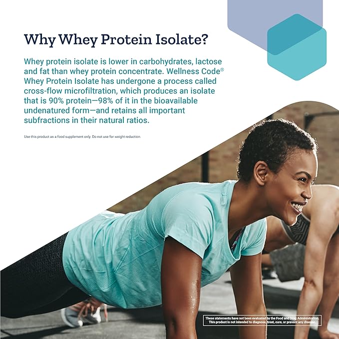 Life Extension Wellness Code Advanced Whey Protein Isolate - Vanilla Flavor -Protein Shake Mix Powder for Muscle Growth & Immune Health Support - Gluten Free, Non-GMO, Sugar Free - 454g - 20 Servings