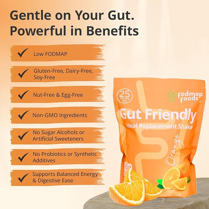 Certified Protein Shake Powder Meal Replacement – Gut Friendly 16g Plant Based Protein, Low Fermentation, Gluten-Free High Protein Meal Replacement Shake Powder | 25 Servings 44.1oz