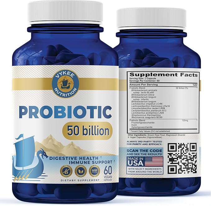 Daily Probiotic – 50 Billion CFU + Prebiotics | Gut, Digestive & Immune Support | 11-Strain Formula for Bloating, Balance & Whole-Body Wellness