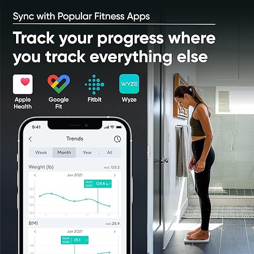 Wyze Smart Scale for Body Weight and Fat, Digital Bathroom Scale, Weighing Machine for People's Muscle BMI, Bluetooth Electronic Body Composition Monitor, 400lb