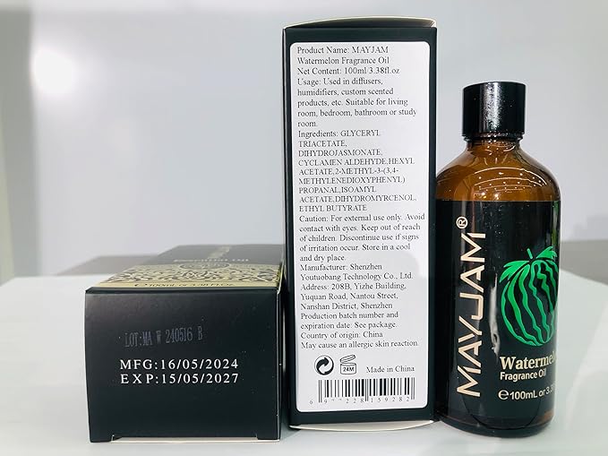 100ML/3.38FL.OZ Watermelon Fragrance Oils with Glass Dropper, Essential Oils for Diffusers for Home, Long Lasting Scented Oils for Diffusers Soap Candle Making