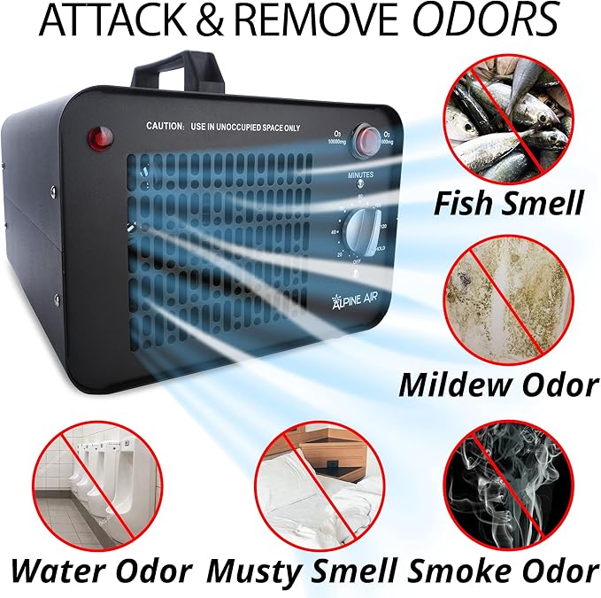 110W 60,000 mg/h Ozone Generator Air Ionizer Ozone Odor Eliminator for Home and Kitchen, Commercial Ozone Machine Odor Removal Air Purifier for Office, Cars, & Rooms
