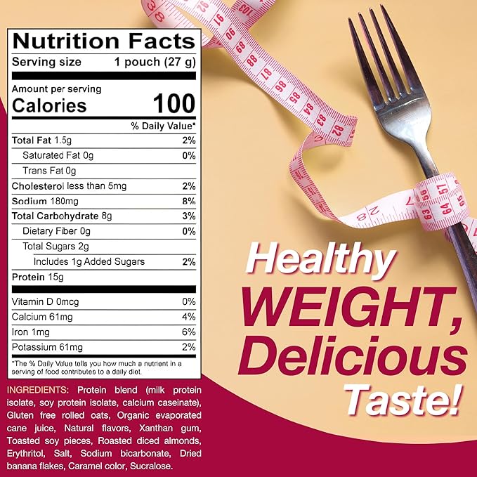 ProtiDIET High Protein Banana Nut Instant Oatmeal - Gluten Free, Rich in Fiber, Low Sugar - Easy to Digest, Healthy, and Nutritious Breakfast Protein - 7 Instant Oatmeal Packets
