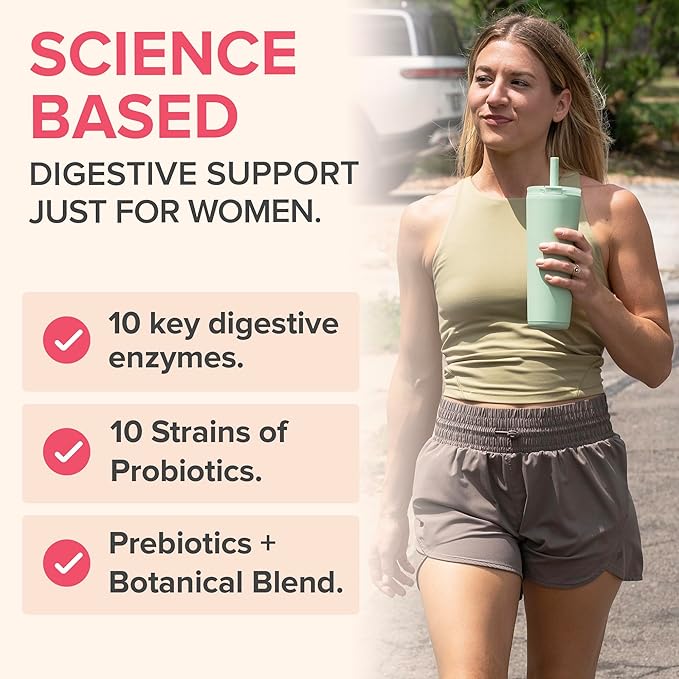 Zenwise Health 3-in-1 Womens Probiotic Supplement for Digestive, Gut Flora & Vaginal Health - Daily Probiotics & Prebiotics for Women with Digestive Enzymes Supports Bloating & Gas Relief - 100 Count