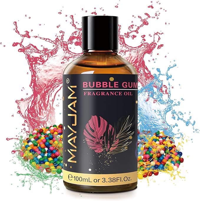 100ML/3.38FL.OZ Bubble Gum Fragrance Oils with Glass Dropper, Essential Oils for Diffusers for Home, Long Lasting Scented Oils for Diffusers Soap Candle Making