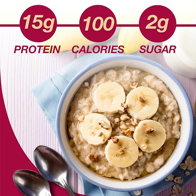 ProtiDIET High Protein Banana Nut Instant Oatmeal - Gluten Free, Rich in Fiber, Low Sugar - Easy to Digest, Healthy, and Nutritious Breakfast Protein - 7 Instant Oatmeal Packets