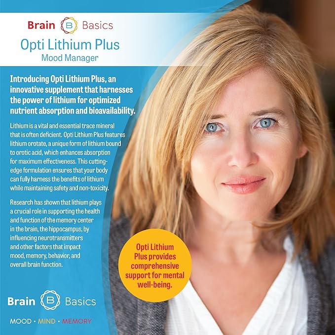 Opti Lithium Plus: Supercharge Brain Health with Enhanced Nutrient Absorption for Optimal Well-Being.