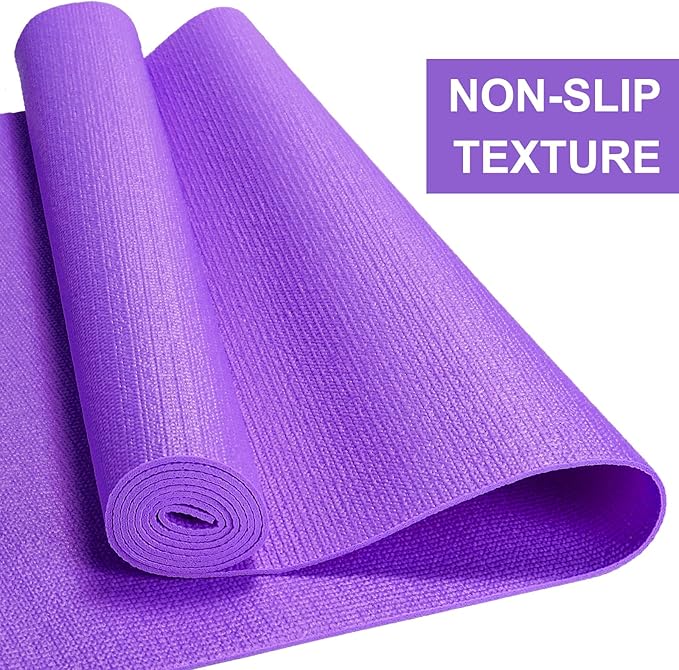 Funtery 24 Pcs 3 mm Thick Yoga Mat Exercise Workout Mat Non Slip Fitness Yoga Pad for Women Gym Home Yoga Pilates