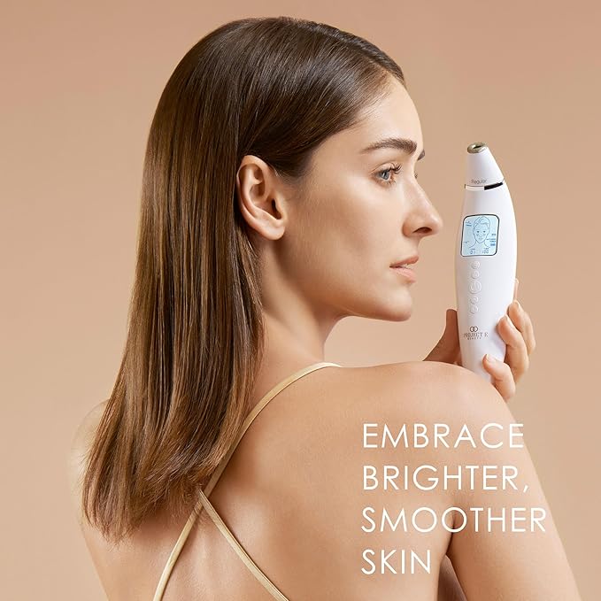 Reinvo Facial Microdermabrasion Wand by Project E Beauty | Gentle Exfoliation | Reduce Wrinkles & Fine Lines | Decrease Pores | Fresh & Radiant Skin | 4 Interchangeable Heads | Vacuum Suction Device