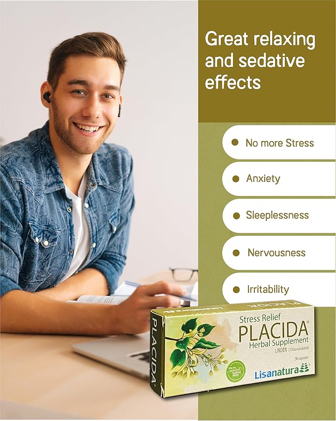 Placida Herbal Supplement - Sugar, Gluten & Lactose Free - 30 Capsules