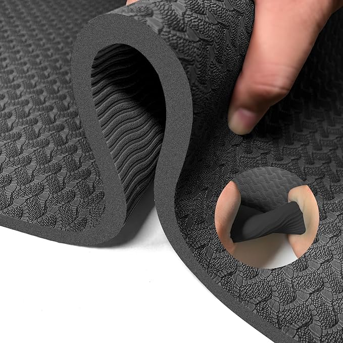Yoga Mat 1/3 inch QMKGEC Exercise Mats 8mm TPE Non-Slip Extra Thick High-Density Eco Friendly for Yoga Workout Pilates Yoga Mats for Women Men