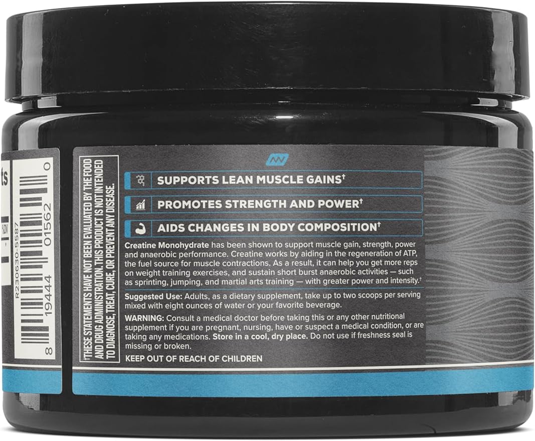 ONNIT Creatine Monohydrate Powder – 5g Premium Creatine for Muscle Strength, Power & Lean Mass, Supports Brain Health & Cellular Energy, Unflavored, 30 Servings, 5.29 oz