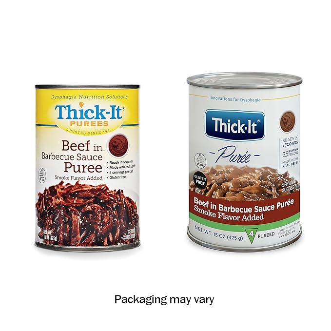 Thick-It Pureed Protein Variety Pack for Dysphagia (IDDSI), Digestible Swallowing Aid, Made with Real Ingredients, Simple-to-Use, 14 & 15 oz Cans (12 Pack)