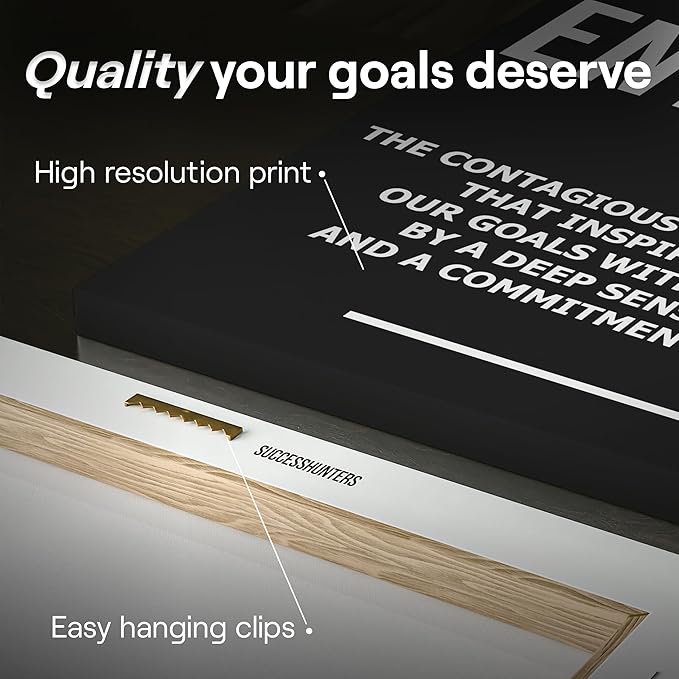 6X Motivational canvas, wall art for bedroom and office, inspirational black and white canvas poster, motivational poster set, decor bundle for home, wall pictures for living room (6x - 30 X 30 in)