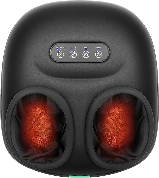Medcursor Foot Massager Machine with Heat, Rolling, Deep Kneading, Shiatsu Foot Massager for Delivers Pain Relief, Tired, Plantar Fasciitis, Gift for Women Mom Men Fits Up to 13"