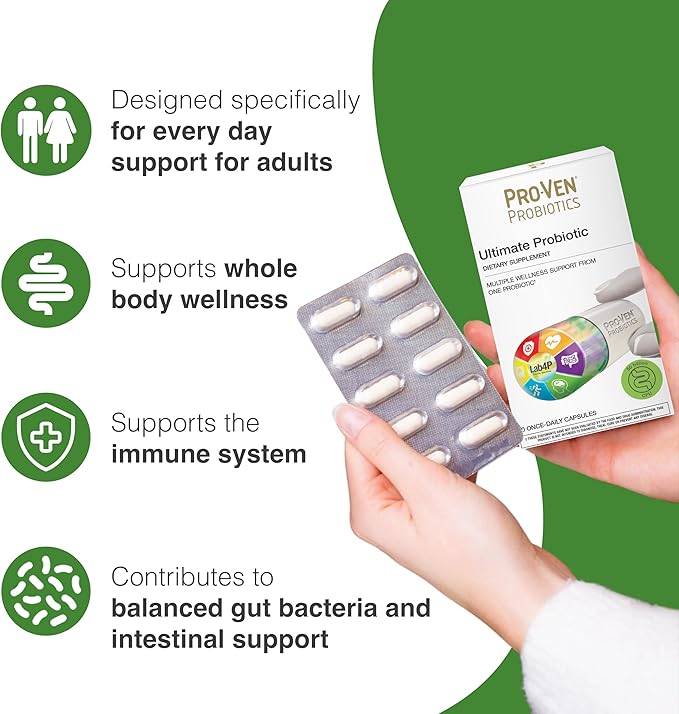 Ultimate Probiotic for Adults | 50 Billion CFU | Supports Digestion, Immunity & Healthy Weight | 30 Multi-Strain Probiotics Capsules | Vegetarian, Gluten-Free, Lactose-Free