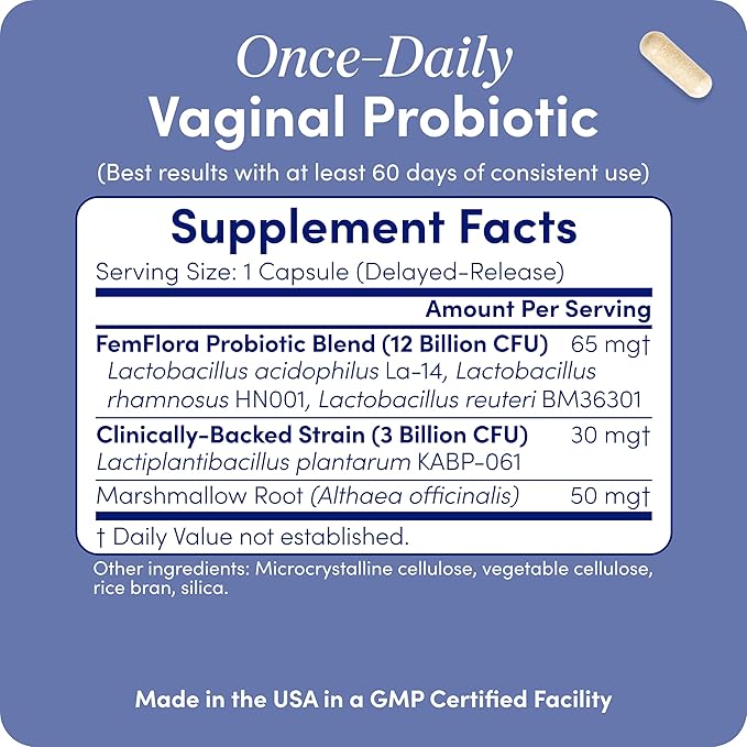 UT-Fem Balance Vaginal Probiotic | Womens Probiotic for pH Balance, Vaginal Health & Odor Support | 30 Capsules