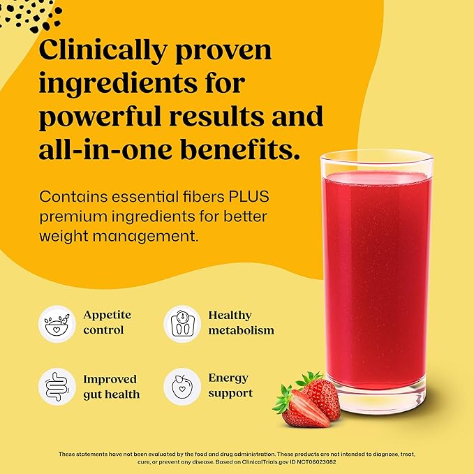 ColonBroom Premium Powder Supplement (Strawberry) - Colon Broom Psyllium Husk Fiber Powder Drink - Gluten Free, Non-GMO Colon Cleanse for Bloating Relief & Gut Health, 50 Servings