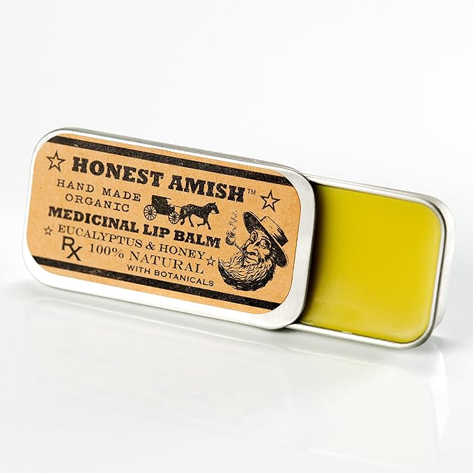 3 Pack Medicinal Lip Balm By Honest Amish- All Natural Herbal Remedy