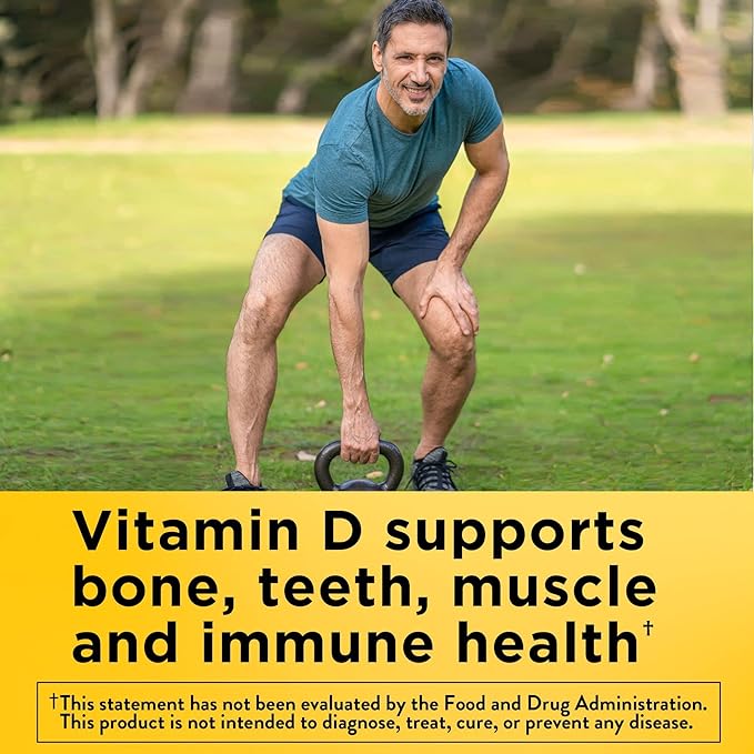 Nature Made Vitamin D3 K2 Supplement, 5000 IU (125 mcg) Vitamin D for Bone, Teeth, Muscle and Immune Support, 30 D3 and K2 Softgels, 30 Day Supply