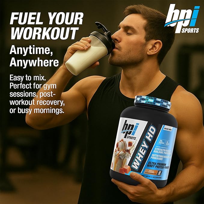 BPI Sports Whey HD Ultra Premium Protein Powder Isolate | Workout Whey Protein Powder For Men & Women for Muscle Gain | Milk Protein Concentrates | Chocolate Cookie/ Vanilla Caramel, 4.07 Pound