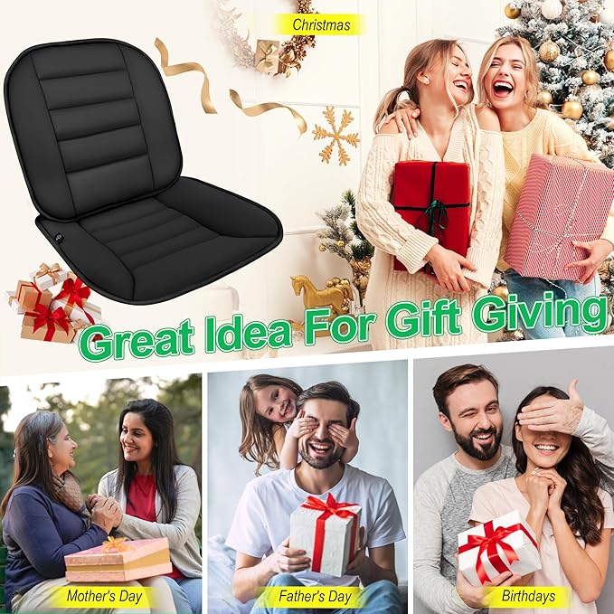 kingphenix Car Seat Cushion with Lumbar Support Pillow: Enhanced Comfort Memory Foam Design for Pain Relief, Ideal for Drivers and Office Use - Ergonomic Lumbar Comfort for Long Sitting - Black